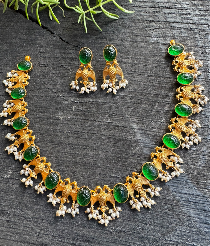 The Dvi-Paksha Silver Gandaberunda Necklace & Earrings