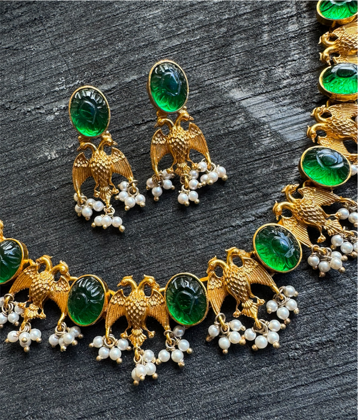 The Dvi-Paksha Silver Gandaberunda Necklace & Earrings