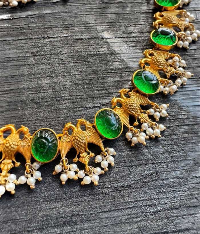 The Dvi-Paksha Silver Gandaberunda Necklace & Earrings