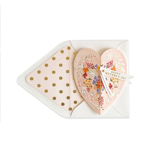 The First Snow - Pink Heart Happy Mother's Day Greeting Card