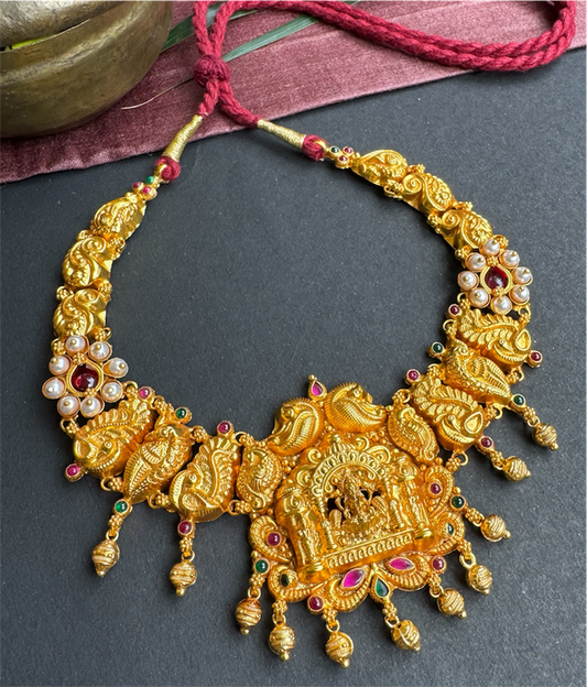 The Mayara Silver Lakshmi Nakshi Necklace (Medium)