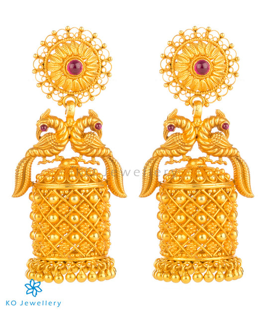 The Navilu Silver Peacock Jhumka