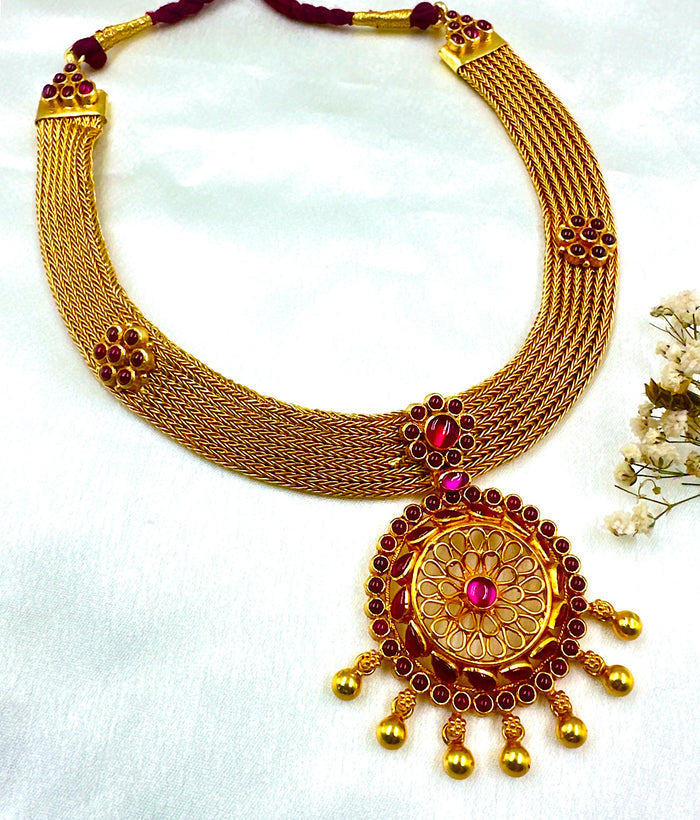 The Swara Silver Addige Necklace