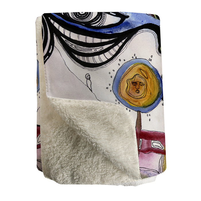 Thick Sherpa Fleece Blanket 'The Gift' — alternate angle
