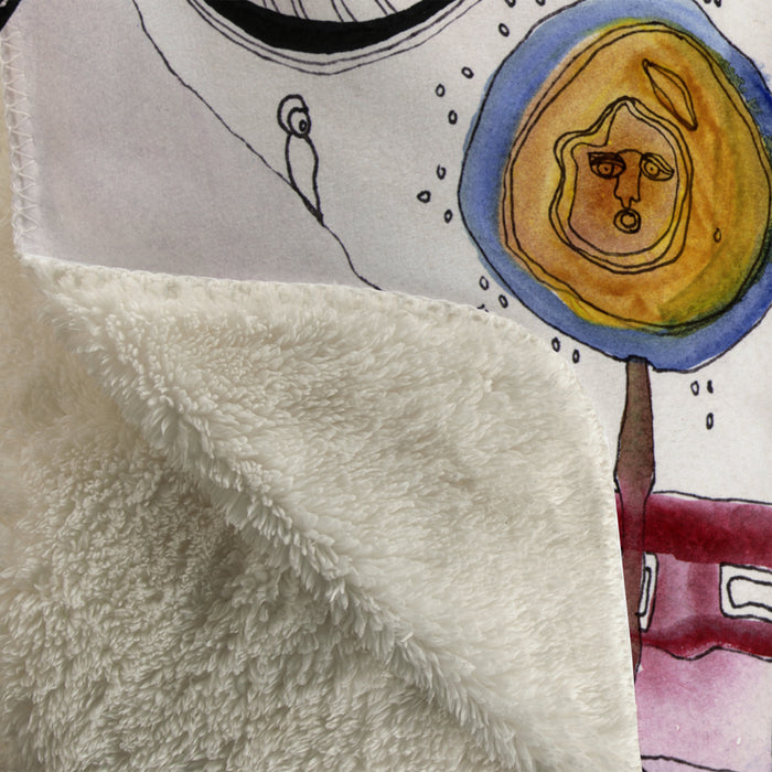 Thick Sherpa Fleece Blanket 'The Gift' — close-up