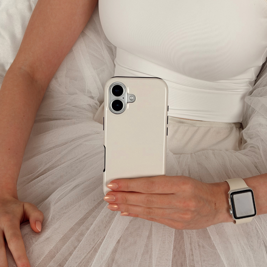Girl in tutu holding the Cloud Dancer Phone Case