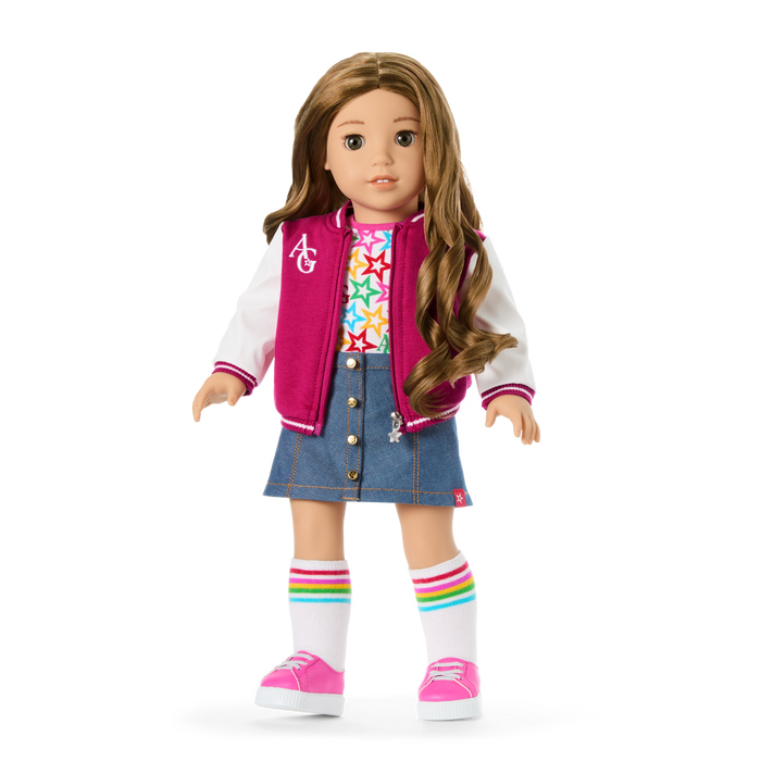 Truly Me™ 18-inch Doll #118 with curly caramel hair