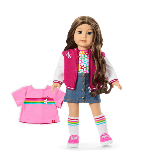 Truly Me™ 18-inch Doll #126 with wavy brown hair