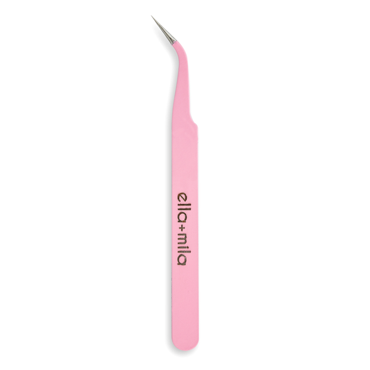 Pink curved-tip precision tweezer – ella+mila Tweezer