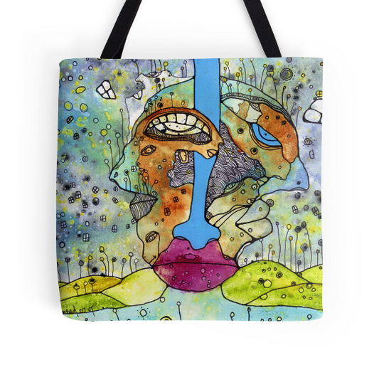 Two Faced tote bag , beach bag