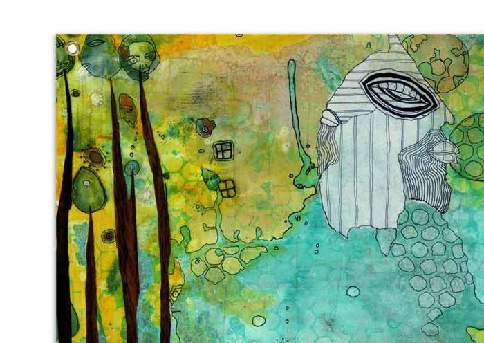 mixed media wall art tapestry