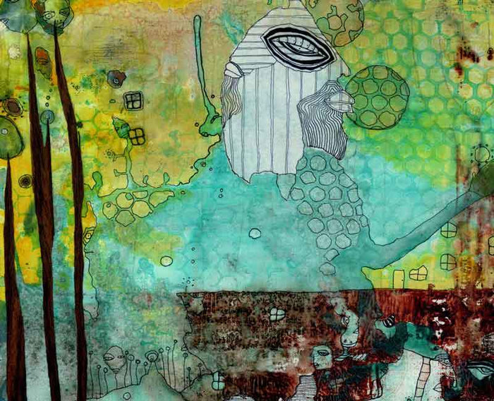 mixed media wall art tapestry