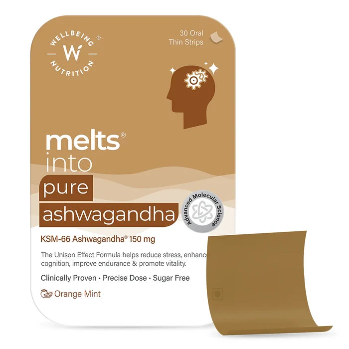 Wellbeing Nutrition Melts Into Pure Ashwagandha 30 Strips Per Pack