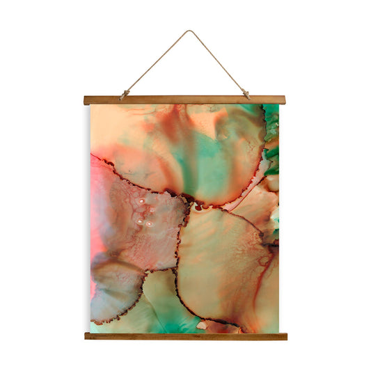 Whimsical Wood Slat Tapestry 'Abstract Kiss' — C. Cambrea, Sincerely Joy