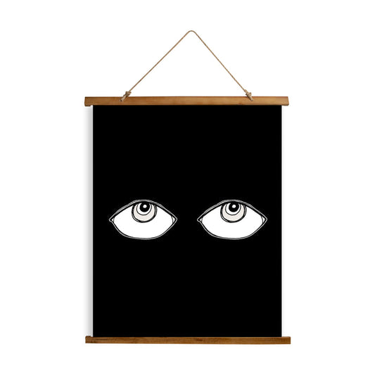 Whimsical Wood Slat Tapestry 'Big Eyes' — C. Cambrea, Sincerely Joy