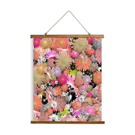 Whimsical Wood Slat Tapestry 'C Floral' — C. Cambrea, Sincerely Joy