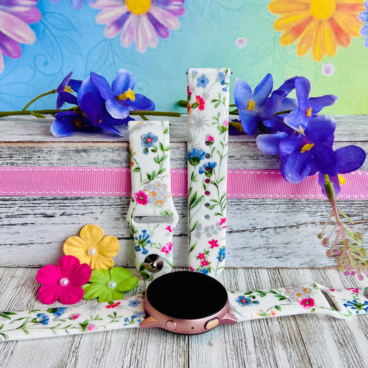 Wildflower's Print Silicone Band For Samsung Watch