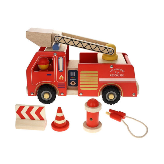 Le Petit Souk - Wooden Toy - Fire Truck Set