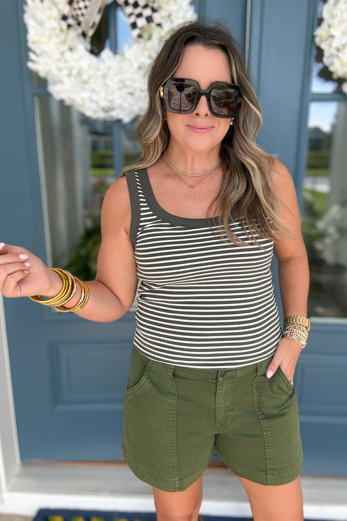 Z Supply: Elin Rib Tank - Dark Agave - B Social Boutique