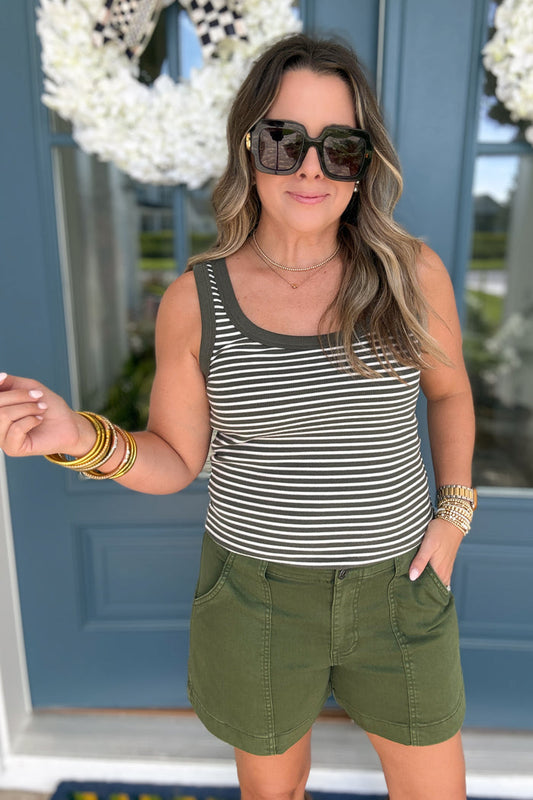 Z Supply: Elin Rib Tank - Dark Agave - B Social Boutique