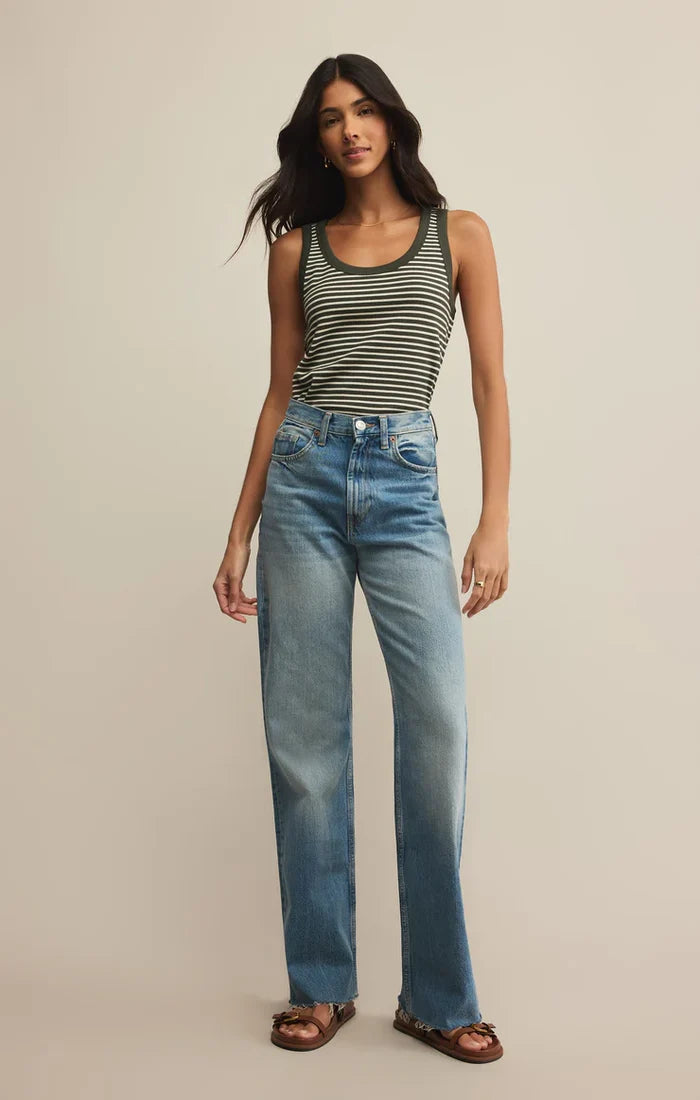 Z Supply: Elin Rib Tank - Dark Agave - B Social Boutique